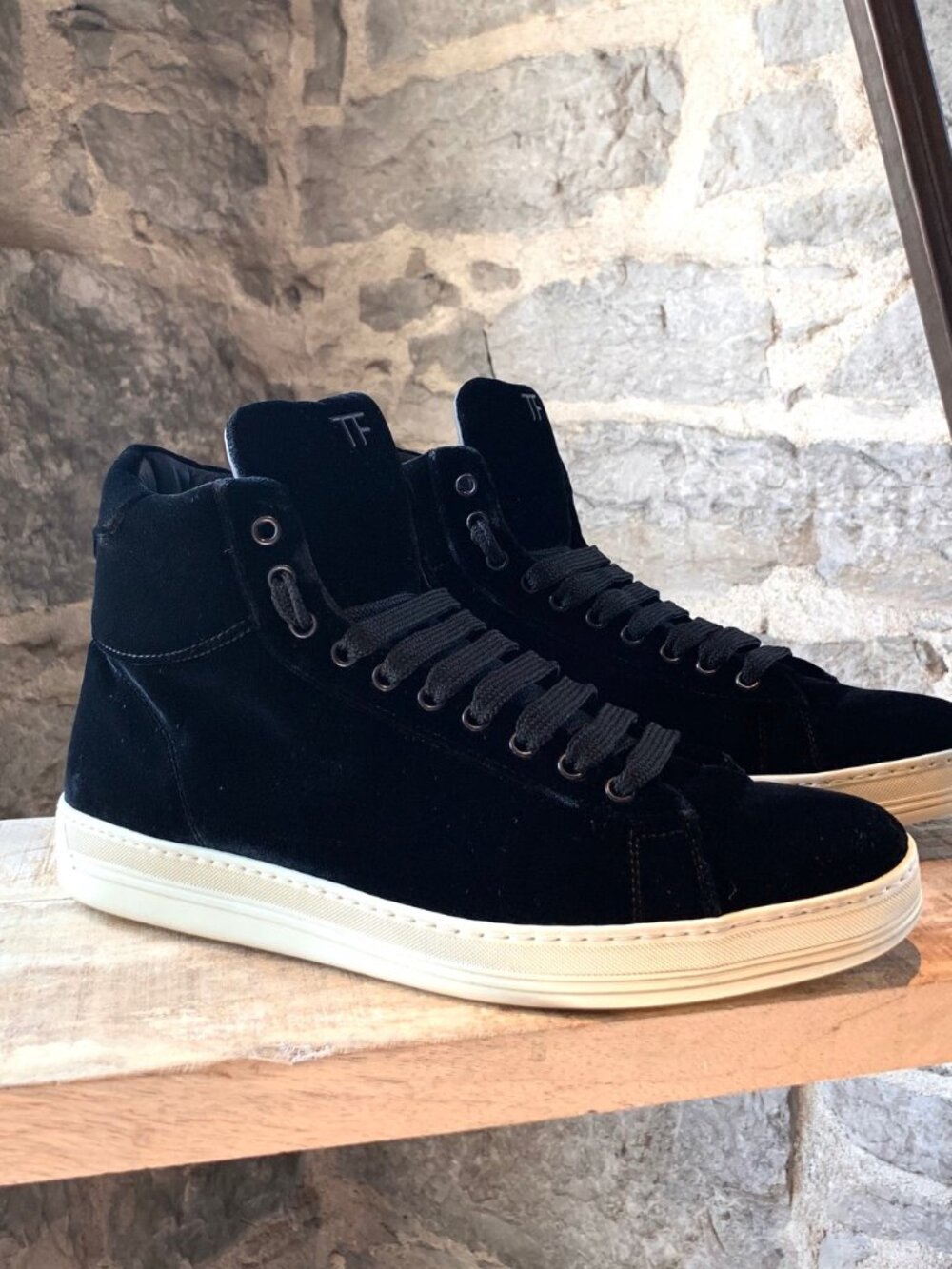 Tom Ford Black Velvet Russel High-top Sneakers